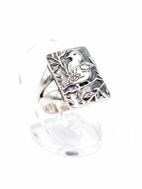 New Womans Princess Jewelry S925 Sterling Silver Handmade Vintage Love Bird Ring